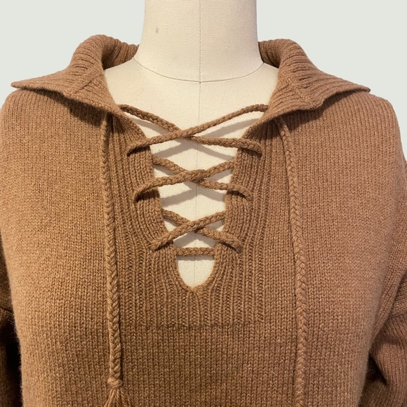 Nili Lotan - Gloria Sweater - Cognac Lace Up Sweater - NWT - Picture 4 of 9